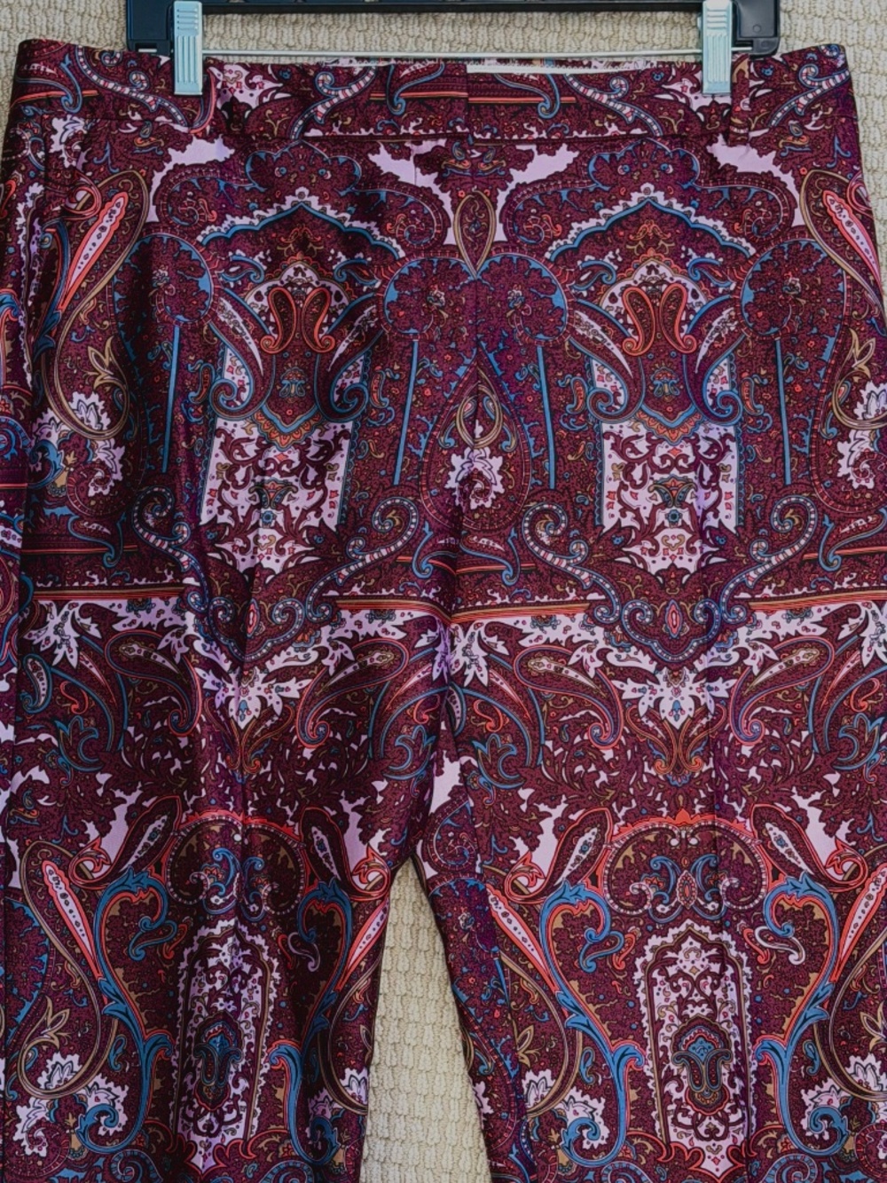 J.Crew COLLECTION Silk Trousers Pants Bottoms NEW NWT Size 12 Pink wine paisley - Picture 5 of 9